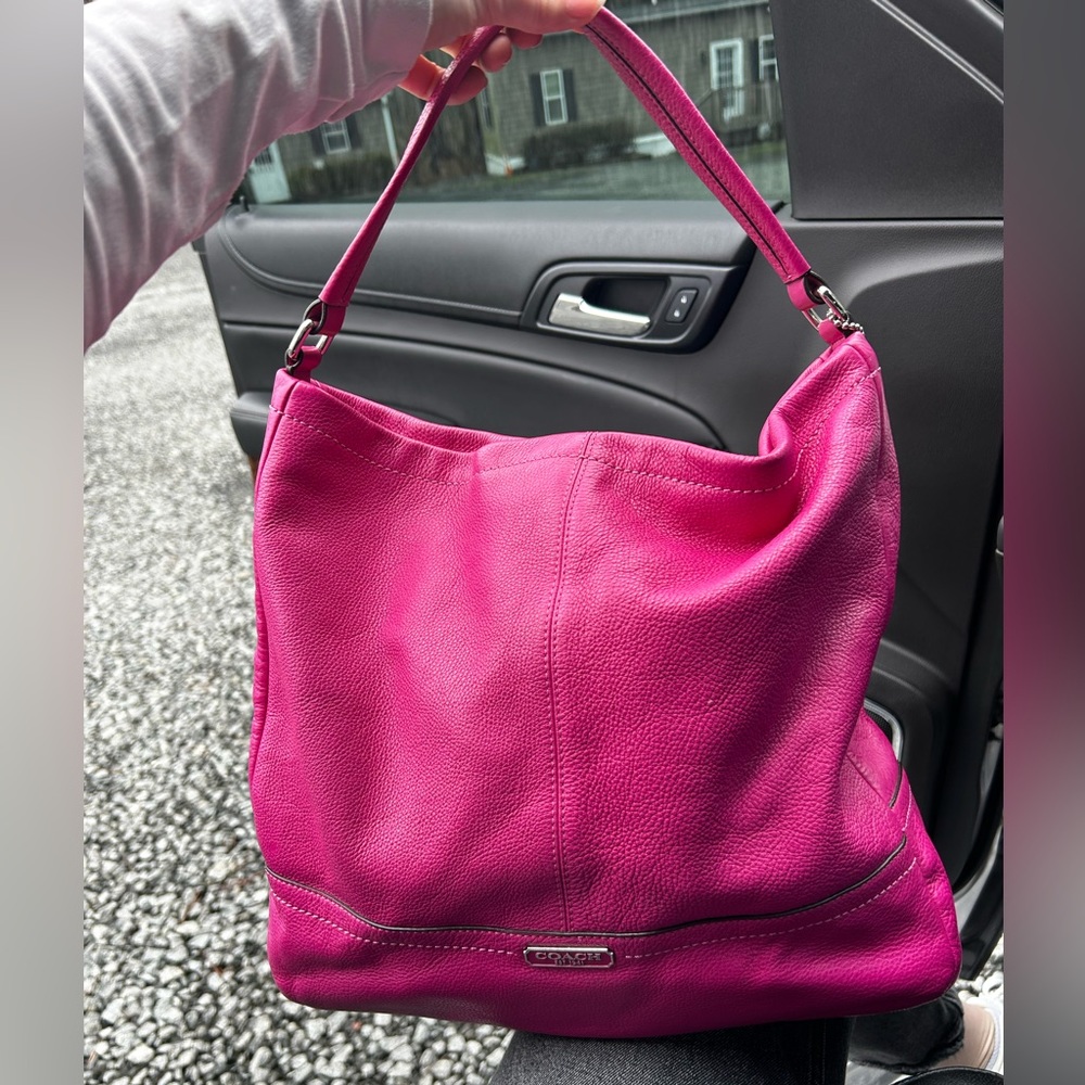 Coach Pink Leather Hobo Bag